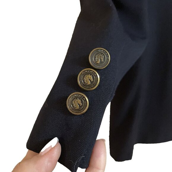 VTG Pierre Cardin Mens Blazer Sport Coat Size 36R 100% Wool Navy Gold Buttons - Picture 2 of 12